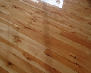 Newly sanded wood floor
