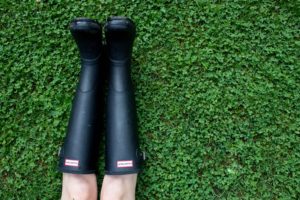 Gumboots on grass