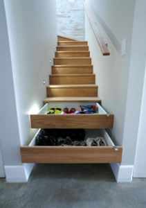 Slide out Staircase storage